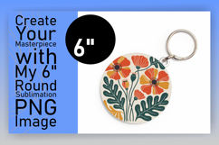 Bright Round Design for Keychains , Flowers Product Image 1