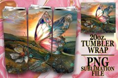 Sparkling Butterfly Sublimation Wrap 20oz Product Image 1