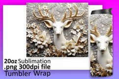 Vibrant 3D Deer Design: Christmas Tumbler Wrap Product Image 1