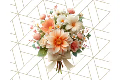 Pastel Flower Bouquet PNG Clipart, Elegant Floral Art Product Image 2