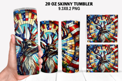 Deer Skinny Tumbler 20oz Wrap Design,4th of july Tumble PNG Product Image 1