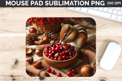 Watercolor Squirrel Mouse Pad Sublimation -Thanksgiving PNG Product Image 1
