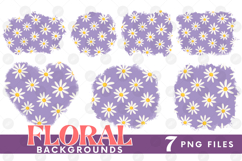 Retro Flowers Background Png Floral Paper Sublimation Bundle Product Image 1