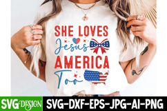 She Loves Jesus America Too SVG Design,Jesus SVG Design Product Image 2