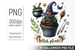 Spooky Cute Halloween Cupcakes Clipart PNG Bundle Product Image 15