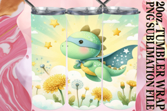 Uplifting Moments 20oz tumbler wrap, Cute Dino Product Image 1