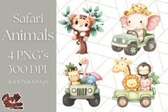 Jungle Safari Animals PNG Cute Pastel Wild Animal Clipart Product Image 1
