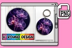 Vibrant Floral Keychain &amp; Car Coaster Sublimation Range Product Image 1