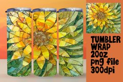 Abstract Mosaic Flower Tumbler Wrap PNG 20oz Product Image 1