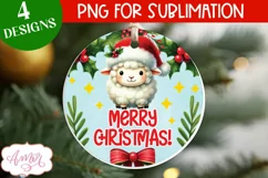 Cute Christmas farm animals ornament PNG sublimation Product Image 5