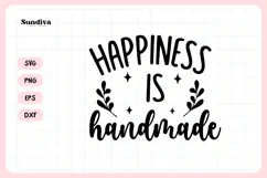 Funny Crafting Quote SVG For Crafter | Happiness Is Handmade Product Image 3