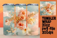 Vibrant Floral Pattern 20oz Tumbler Wrap Design Product Image 1