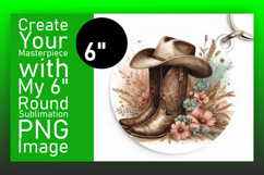 Sophisticated Round Design Keychain Template , Western Product Image 1