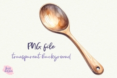 Wooden Cooking Spoon Clipart Sublimation Baking PNG Product Image 1