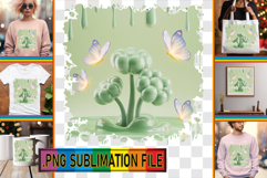 RADIANT Tote Bag Designs PNG, 3D Flowers Product Image 1