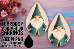 Dynamic Teardrop Design PNG for Earrings , Gnome Product Image 1