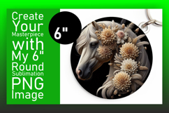 Vibrant Keychain Round Design PNG , Horse Product Image 1