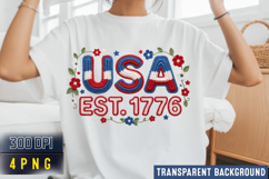 USA Est 1776 Patriotic Coquette 4th July PNG,4th of july png Product Image 4