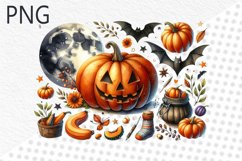 Halloween Pumpkins Sublimation - Clipart PNG Design Product Image 1