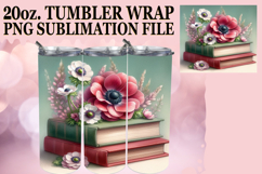 SUNSHINE JOY 20oz TUMBLER WRAP, Book and flower Product Image 1