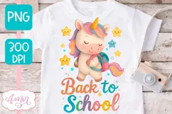 Back to school shirt PNG, Cute unicorn sublimation design Product Image 5