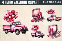 Retro Valentine Clipart PNG Product Image 1