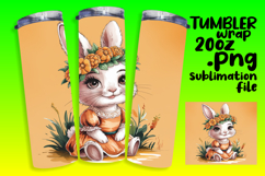 20oz Sublimation Tumbler Wrap , Cute Bunny Product Image 1
