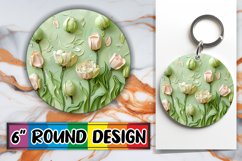 Bloom and Fruit Keychain Round Design Art Product Image 1