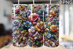 Embroidered Flowers Tumbler Wrap - High Quality 300 Dpi Product Image 1