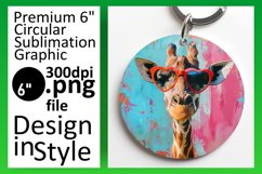Adorable Giraffe Round Design Keychain Cups Product Image 1