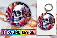 Luminous Car Coasters Round Design, Skull USA Product Image 1