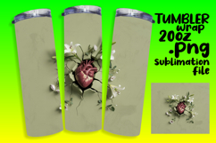 STYLISH 20oz Tumbler Wrap Design , 3D Heart Product Image 1