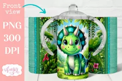 Dinosaur sippy cup sublimation PNG, Baby 12oz Kids tumbler Product Image 1