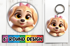Unique Circle Keychain Magic, 3D Dog Product Image 1