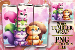 Bright reflections 20oz tumbler wrap, Cute Animals Product Image 1