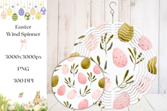 Watercolor Easter Wind Spinner Design, Floral Wind Spinner Product Image 1
