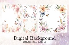 Flower Pattern Background Wallpaper Digital Paper_86 Product Image 1
