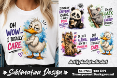 Funny Sarcastic Animal Sublimation Duck Panda Koala Hyena Product Image 1