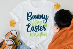 Bunny Kisses Easter Wishes SVG Cut File,Happy Easter Day SVG Product Image 3