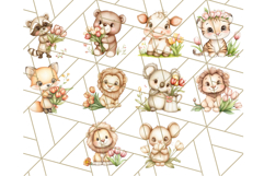 Cute Animals with Tulips PNG, Spring Flower Clipart Download Product Image 7
