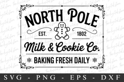 North Pole Milk &amp; Cookie Co. Svg | Christmas svg Product Image 1