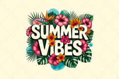 Happy Summer Vibes PNG with Palm Leaves Product Image 2