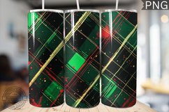 Green Christmas Plaid Tumbler Wrap - High Quality 300 Dpi Product Image 1