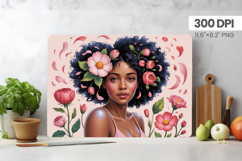 Afro Girl/Woman Melanin braided hair Cutting Board PNG Desig Product Image 1
