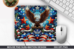 Eagle Mouse Pad Sublimation, 4th Of July Mouse Pad PNG Product Image 1