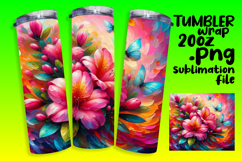 VIBRANT 20oz Tumbler Artwork for Sublimation , Flowers Product Image 1