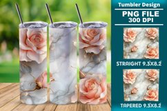 3D Rose Tumbler 20oz skinny wrap design, Tumbler design Product Image 1