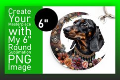 Dynamic Dog Print Sublimation Circle Keychain Product Image 1