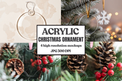 Acrylic Christmas Ornament Mockups | Clear Round Holiday Product Image 1