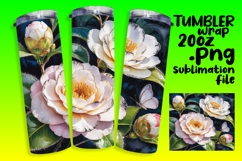 20oz Tumbler Template for Personal Use , Flowers Product Image 1